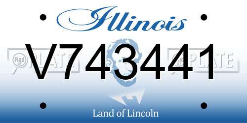 V743441 Illinois License Plate