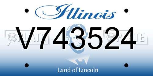 V743524 Illinois License Plate