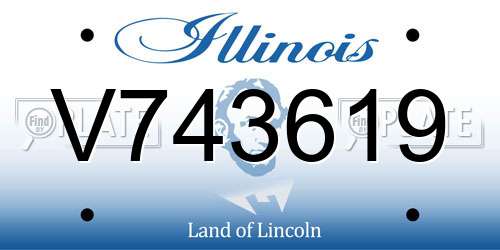 V743619 Illinois License Plate