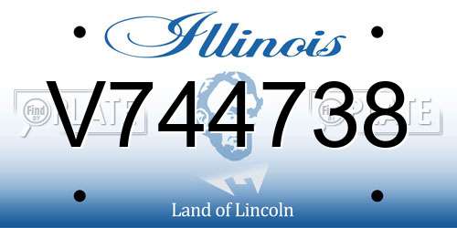 V744738 Illinois License Plate