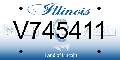 V745411 Illinois License Plate