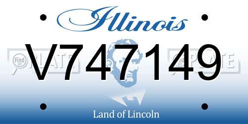 V747149 Illinois License Plate