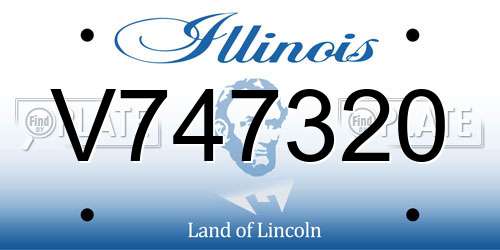 V747320 Illinois License Plate