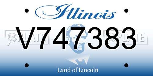 V747383 Illinois License Plate