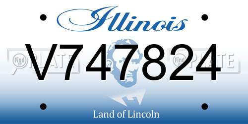 V747824 Illinois License Plate
