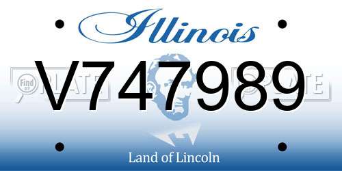 V747989 Illinois License Plate