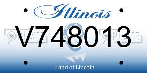 V748013 Illinois License Plate