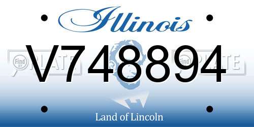 V748894 Illinois License Plate