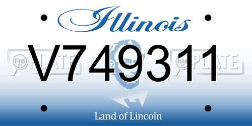 V749311 Illinois License Plate