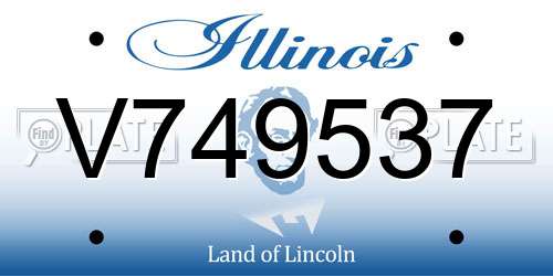 V749537 Illinois License Plate