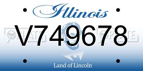 V749678 Illinois License Plate