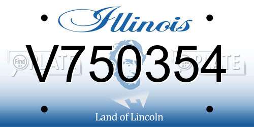 V750354 Illinois License Plate
