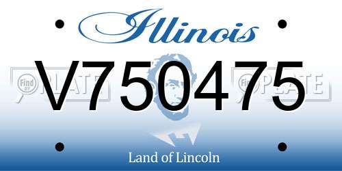 V750475 Illinois License Plate