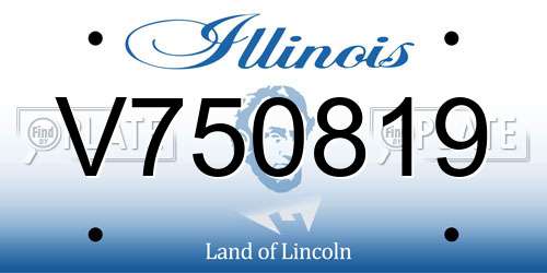 V750819 Illinois License Plate