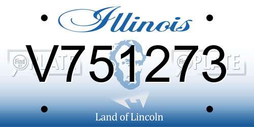 V751273 Illinois License Plate