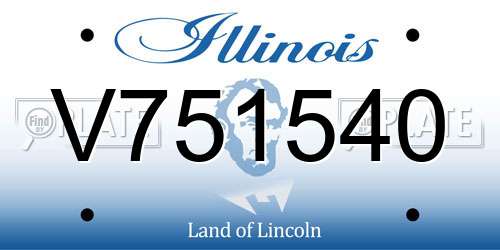 V751540 Illinois License Plate