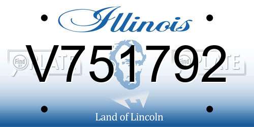 V751792 Illinois License Plate