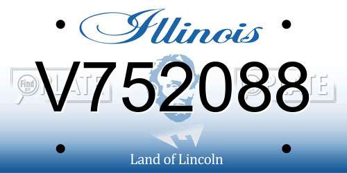 V752088 Illinois License Plate