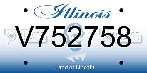 V752758 Illinois License Plate