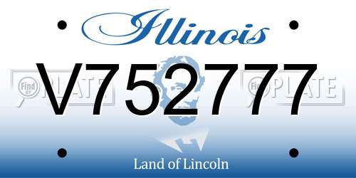 V752777 Illinois License Plate