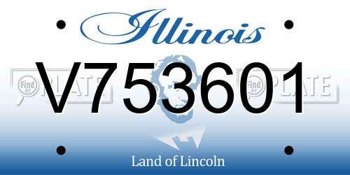 V753601 Illinois License Plate