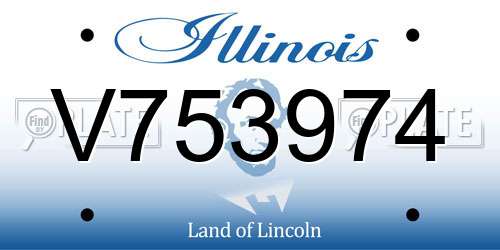 V753974 Illinois License Plate