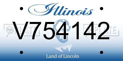 V754142 Illinois License Plate
