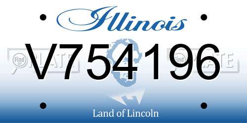V754196 Illinois License Plate