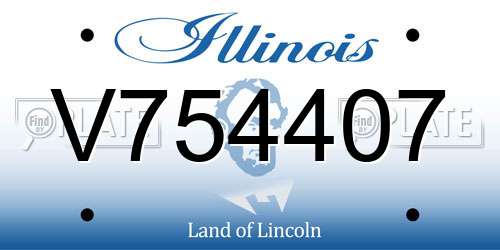 V754407 Illinois License Plate