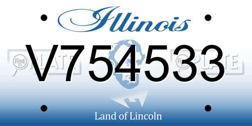 V754533 Illinois License Plate