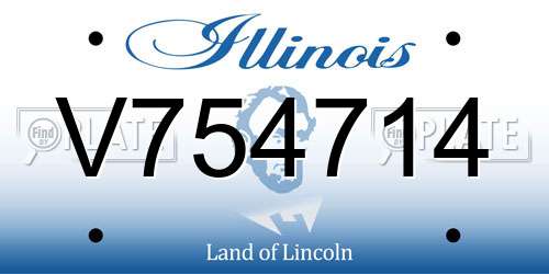 V754714 Illinois License Plate