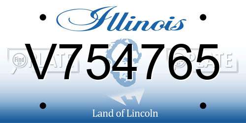 V754765 Illinois License Plate
