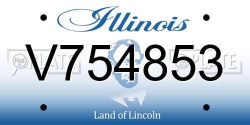 V754853 Illinois License Plate