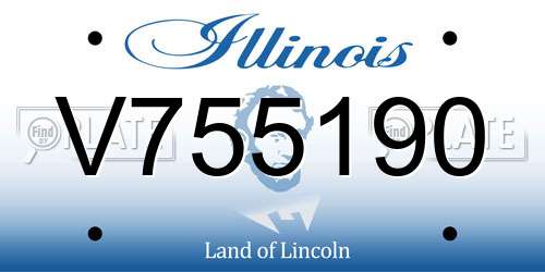 V755190 Illinois License Plate