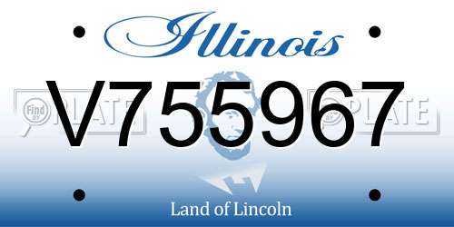 V755967 Illinois License Plate