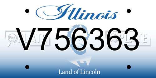 V756363 Illinois License Plate