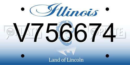 V756674 Illinois License Plate