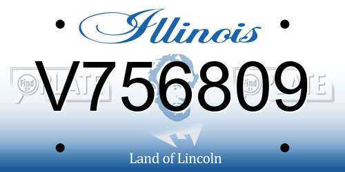 V756809 Illinois License Plate