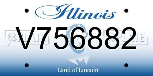 V756882 Illinois License Plate