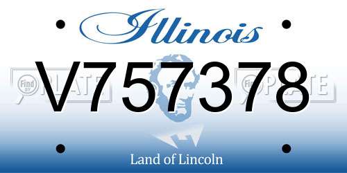 V757378 Illinois License Plate