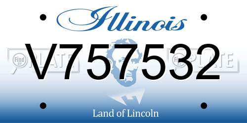 V757532 Illinois License Plate