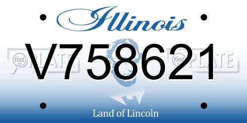V758621 Illinois License Plate