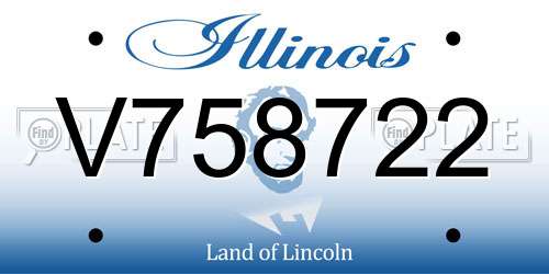V758722 Illinois License Plate