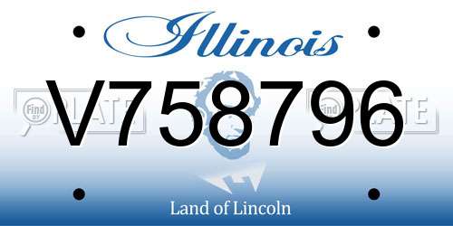 V758796 Illinois License Plate