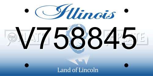 V758845 Illinois License Plate