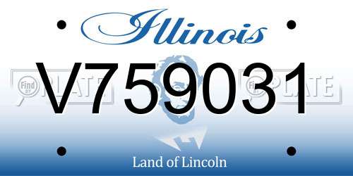 V759031 Illinois License Plate