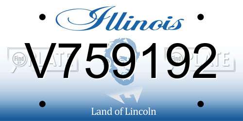V759192 Illinois License Plate
