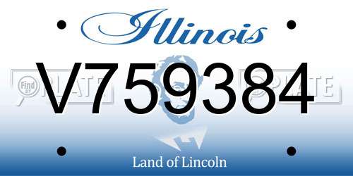 V759384 Illinois License Plate