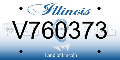 V760373 Illinois License Plate