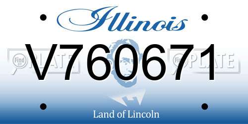 V760671 Illinois License Plate
